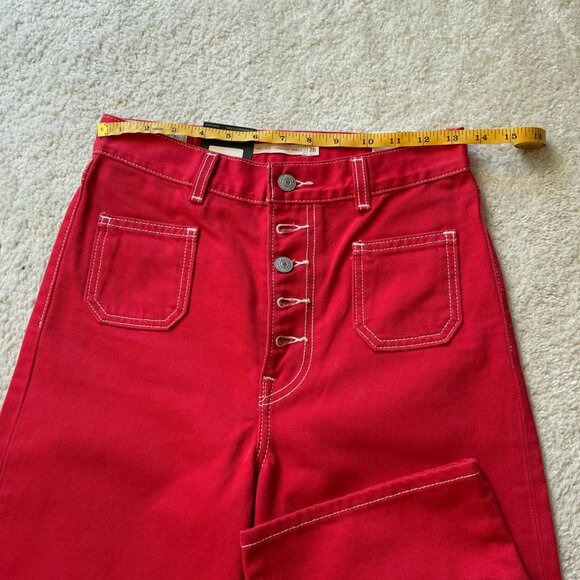 NWT Levi's Ribcage Straight Ankle Bright Red Women's Jeans Size 26/29 - Picture 7 of 12